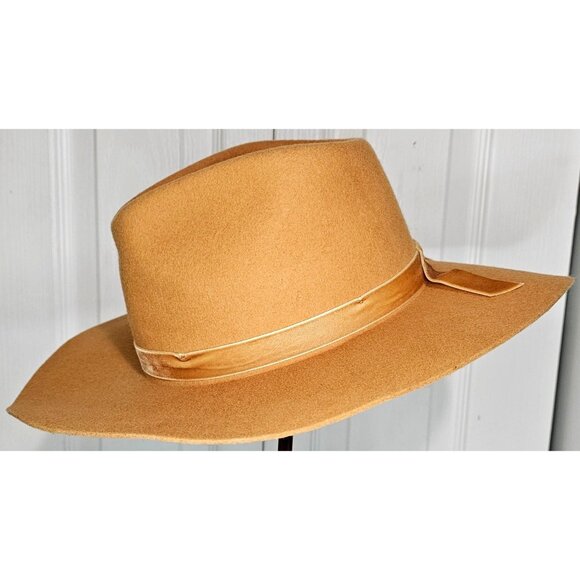 Wyeth by Todd Magill Wool Felt Rancher Hat Tan Camel Wide Brim Western Fedora - Picture 5 of 9